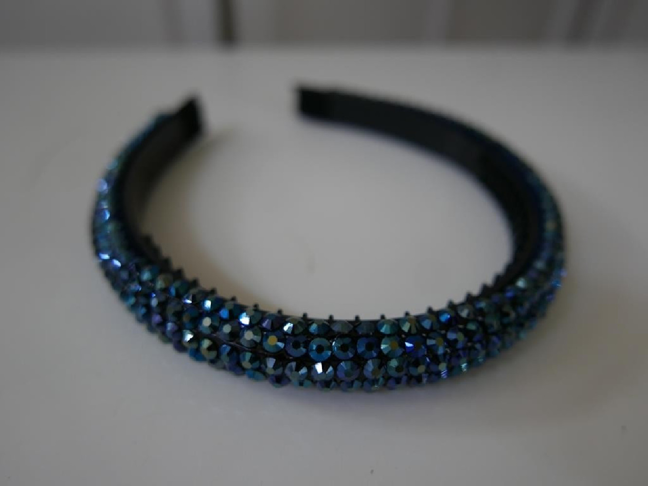 Granatowe kryształki przepaska szer. 1,5 cm
