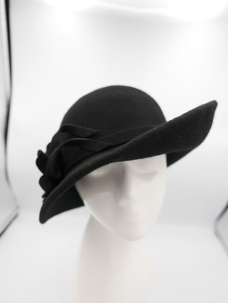 Rita czarny kapelusz filcowy 55-58 cm | Zuwika Design