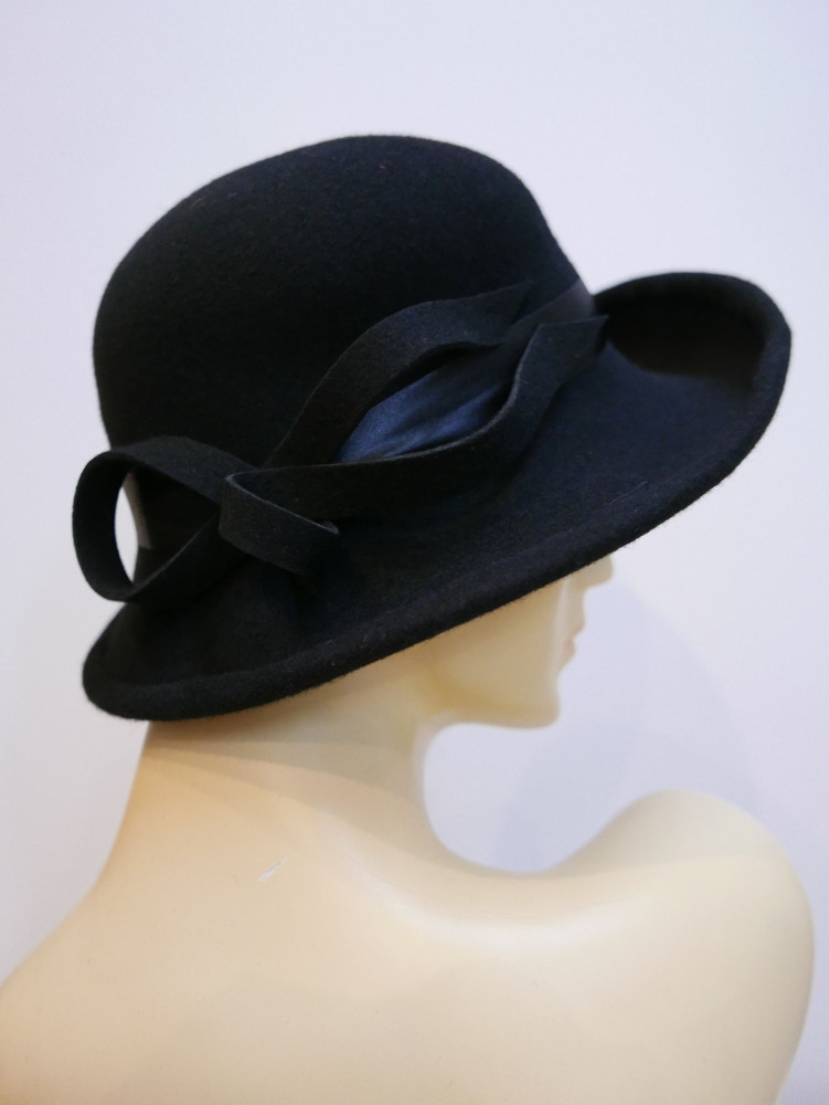 Ramona czarny kapelusz filcowy 53-56 cm | Zuwika Design