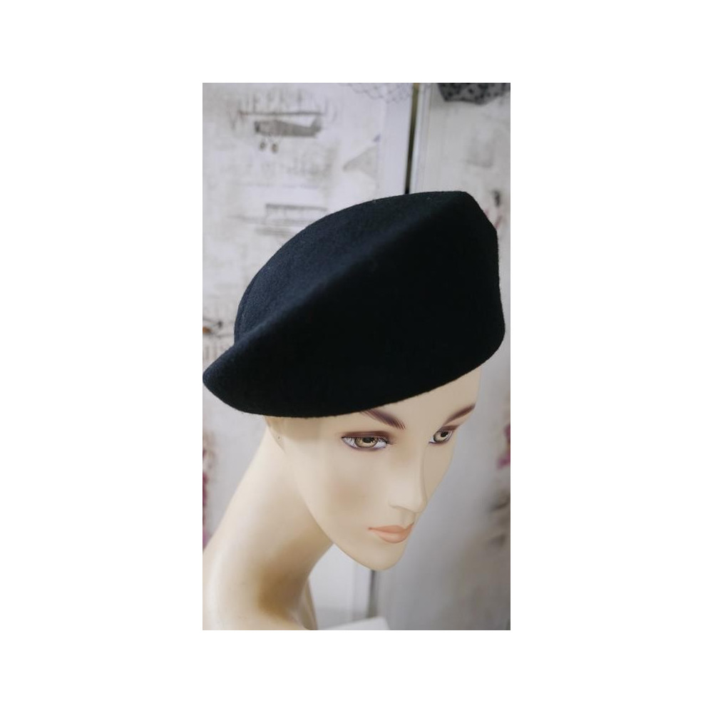 Czarny toczek filcowy  54-57 cm