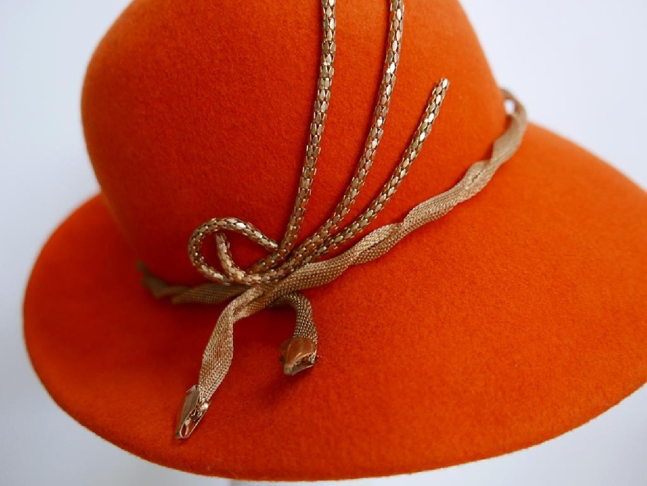 Atena pomarańczowy kapelusz filcowy 54-56cm