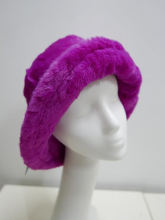 Fuksja futerkowy kapelusz bucket do 57 cm- regulowany