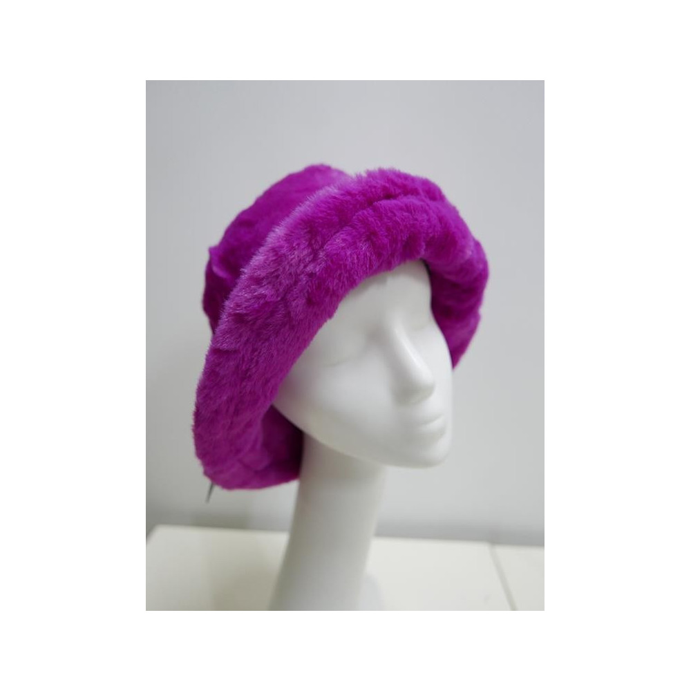 Fuksja futerkowy kapelusz bucket do 57 cm- regulowany