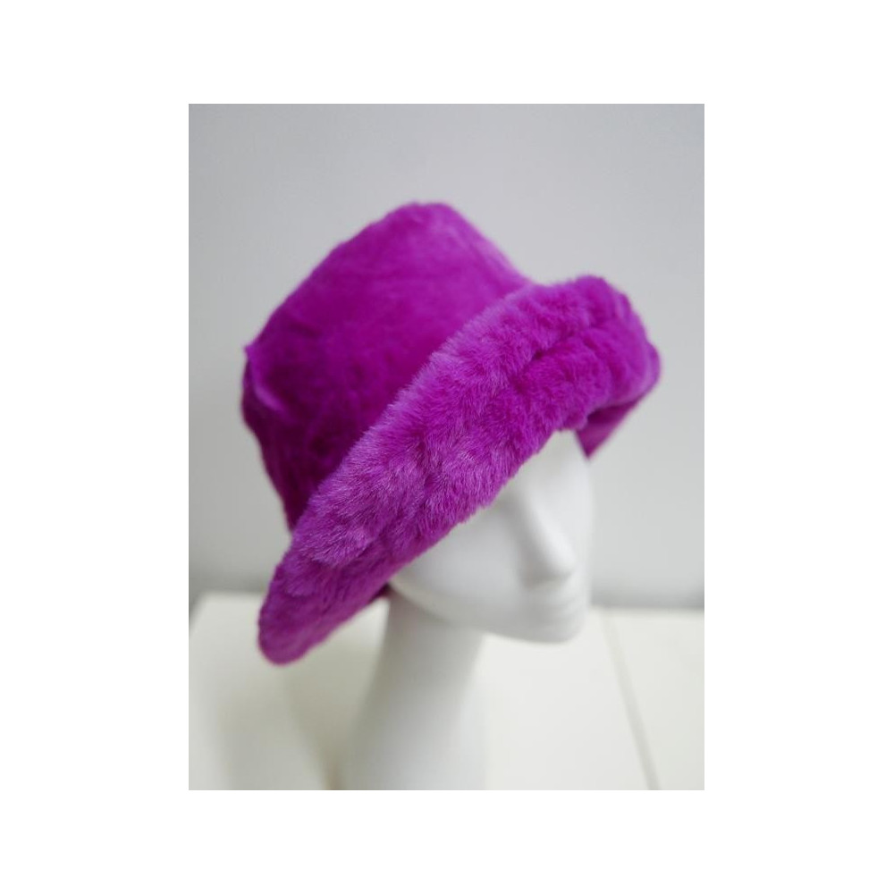 Fuksja futerkowy kapelusz bucket do 57 cm- regulowany