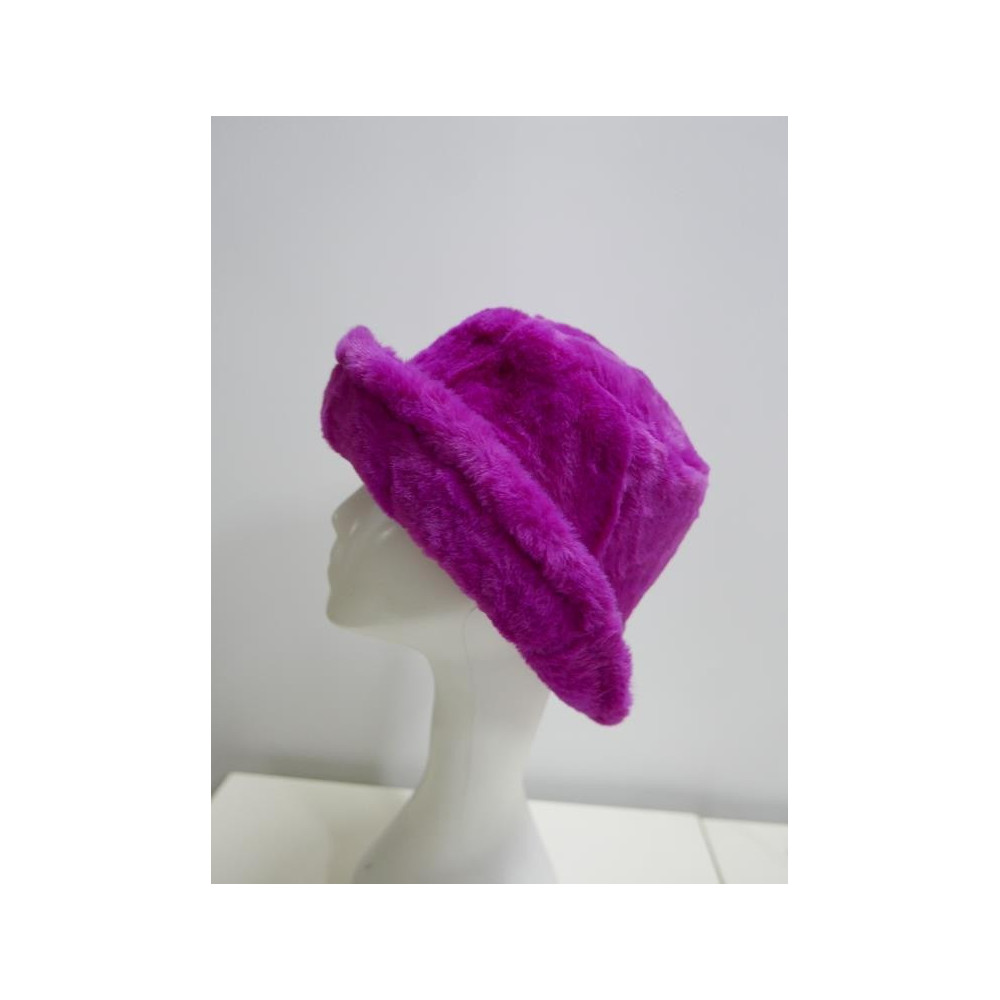 Fuksja futerkowy kapelusz bucket do 57 cm- regulowany