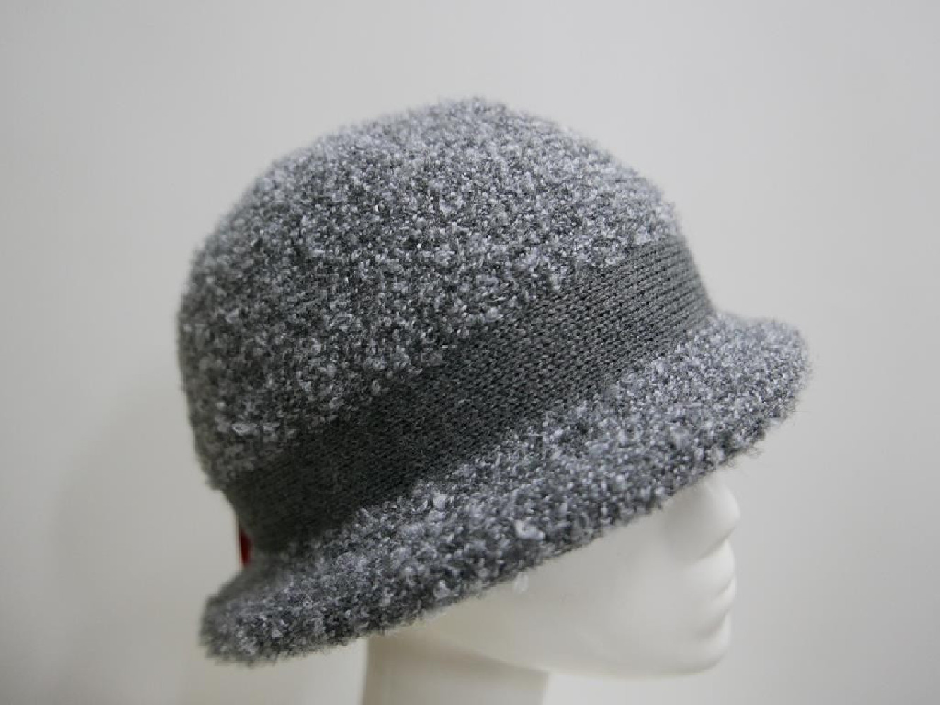 Szary melanż kapelusik wełniany  do 58 cm