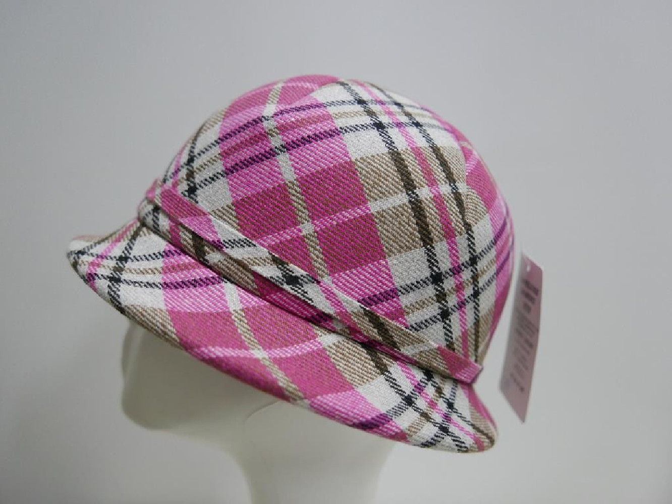 Krata różowa kapelusz tkanina do 58 cm- regulowany