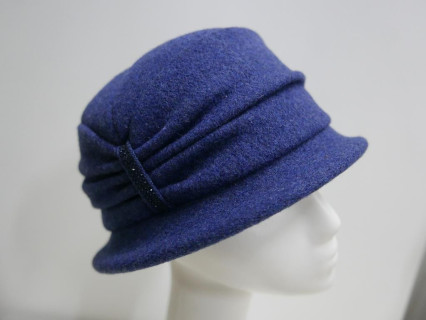 Granatowy kapelusz tkanina do 58 cm- regulowany