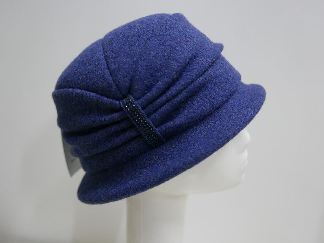 Granatowy kapelusz tkanina do 58 cm- regulowany