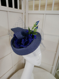 Weronika granatowy letni toczek fascynator