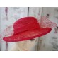 Queen czerwony wizytowy kapelusz  sinamay 53-57cm
