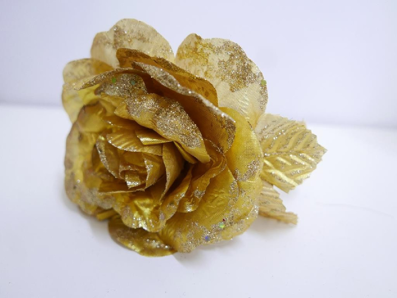 Złoty fascynator święteczno karnawałowy na przepasce