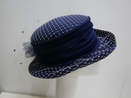 Ambrozja kapelusz granat z bielą 57-59 cm