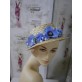 Kwiatowy retro kapelusz z ryżowej słomki 56-58 cm
