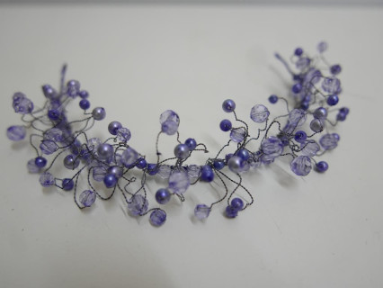 Szaro niebieskie koraliki  stroik do włosów