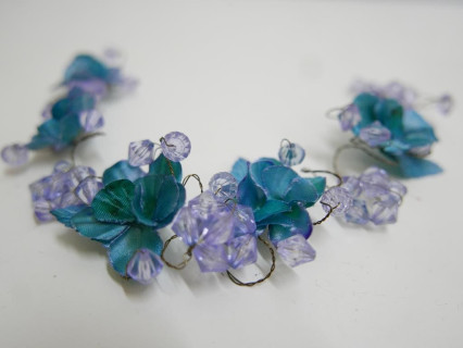 Turkusowo zielony stroik do włosów