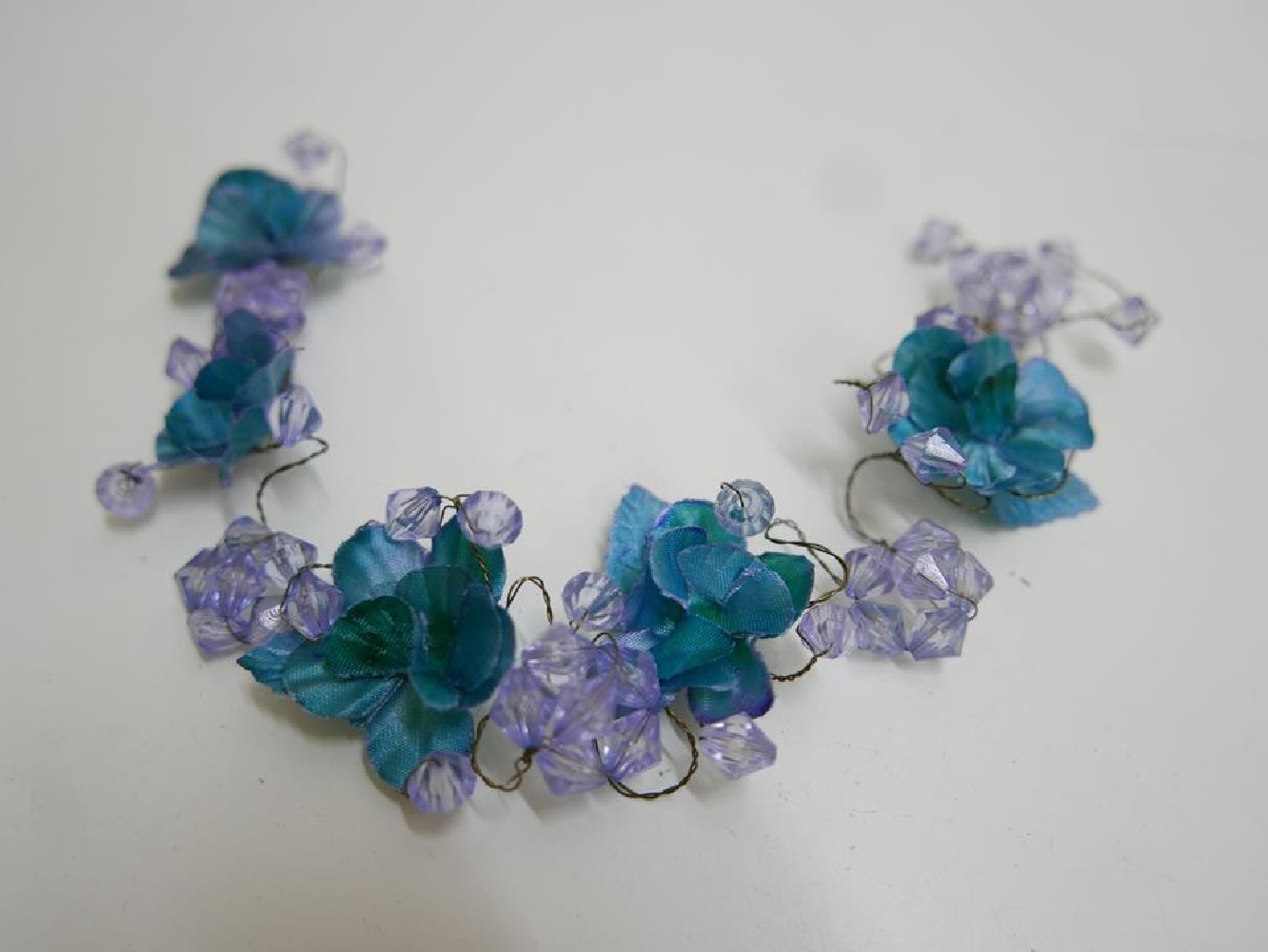 Turkusowo zielony stroik do włosów