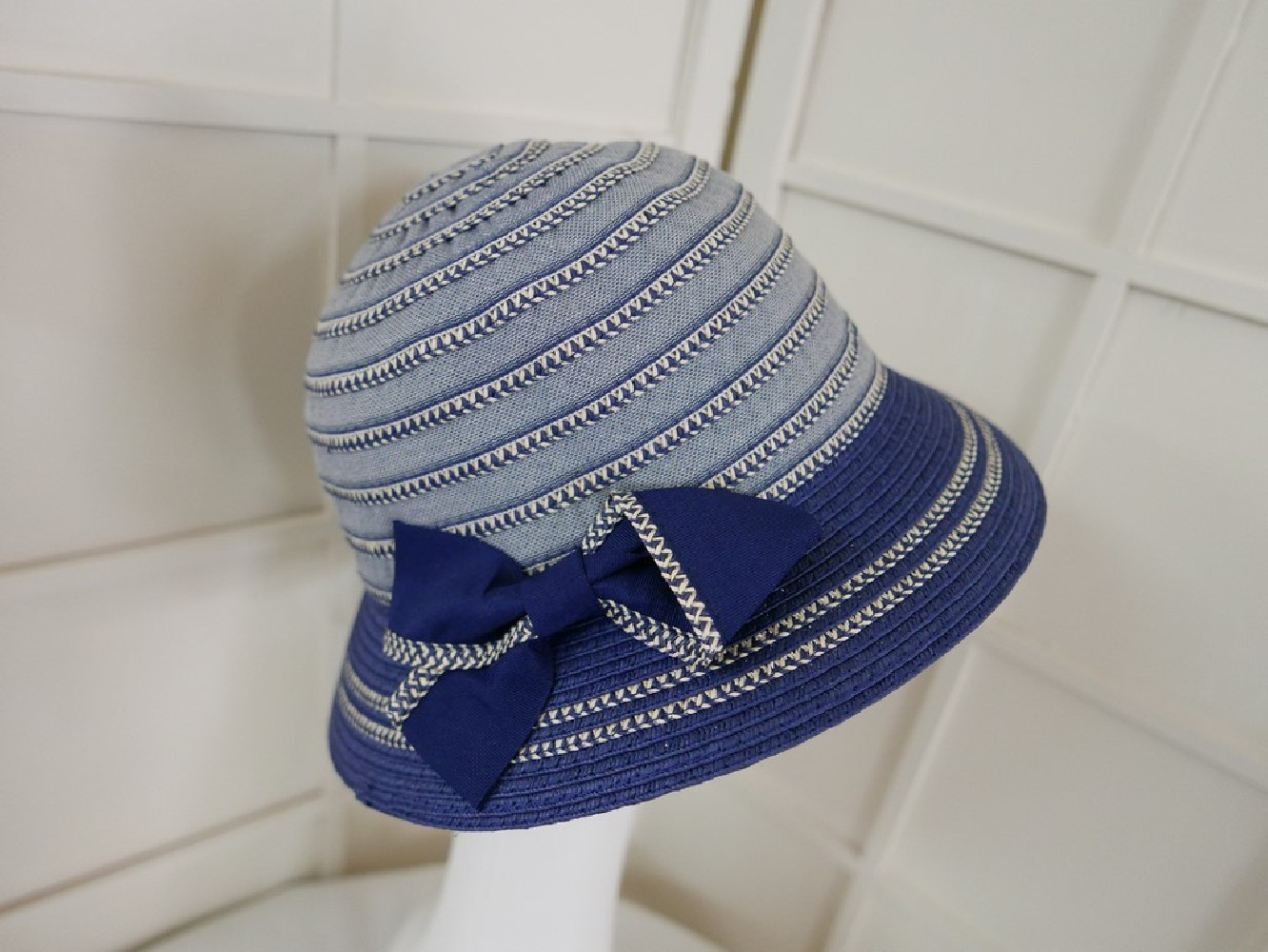 Jola granatowo niebieski kapelusz letni 53-57 cm