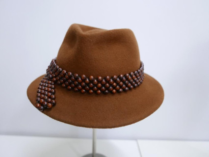 Dandys jasny brąz kapelusz filc 56-57cm