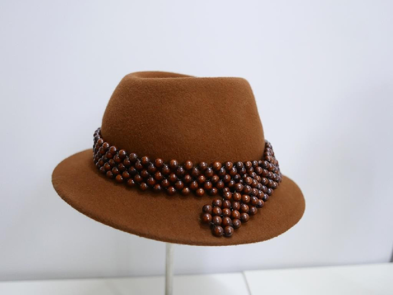 Dandys jasny brąz kapelusz filc 56-57cm