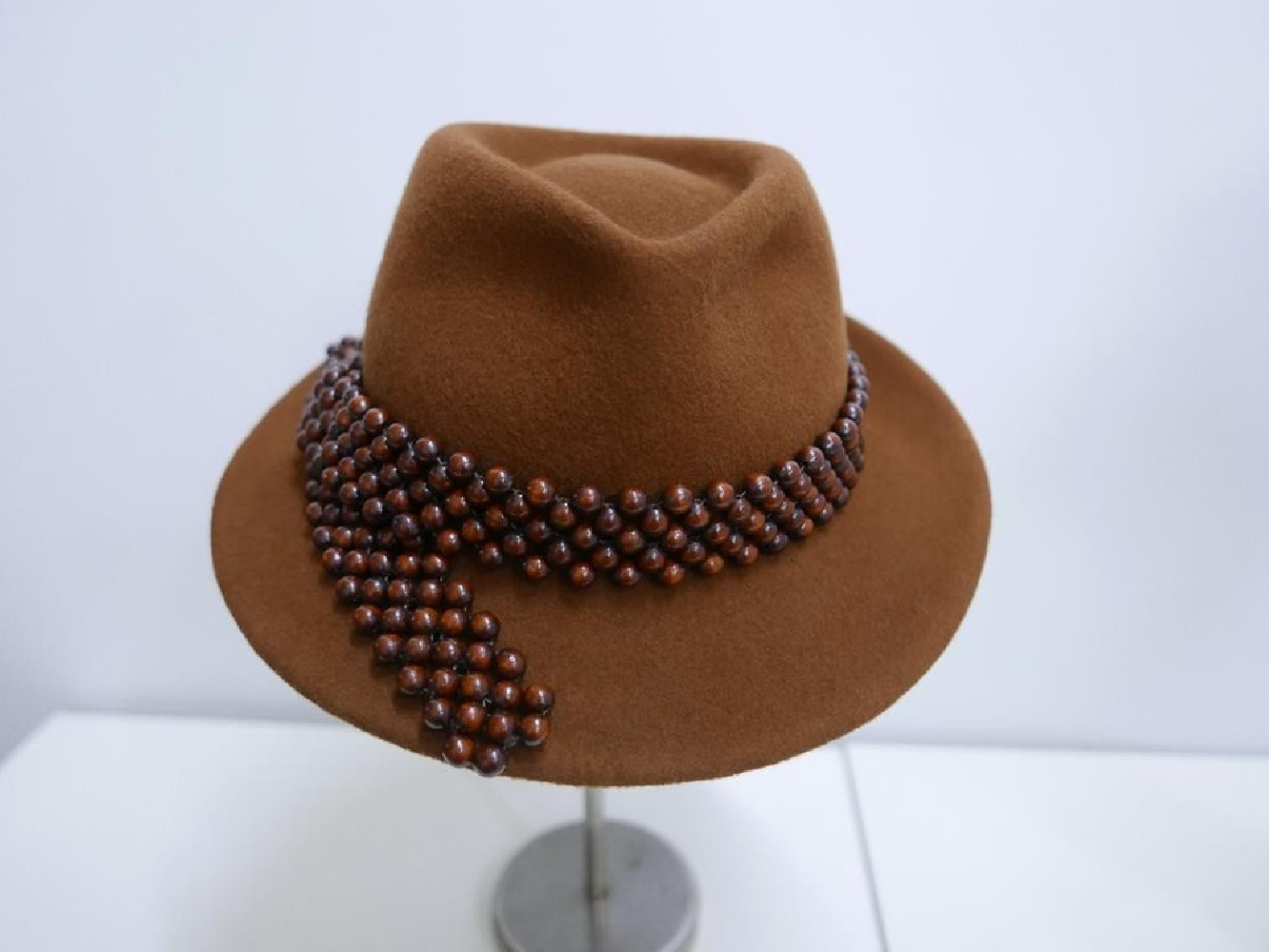 Dandys jasny brąz kapelusz filc 56-57cm