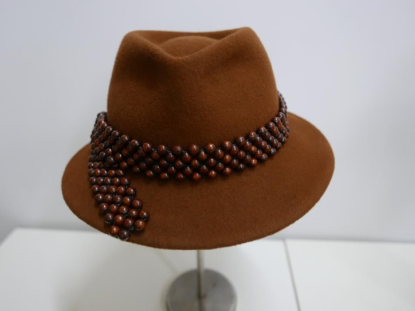 Dandys jasny brąz kapelusz filc 56-57cm