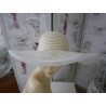 Kremowy letni kapelusz wizytowy 54-57 cm