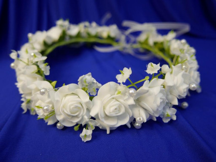 Biały wianek do modelowania- plastyczny