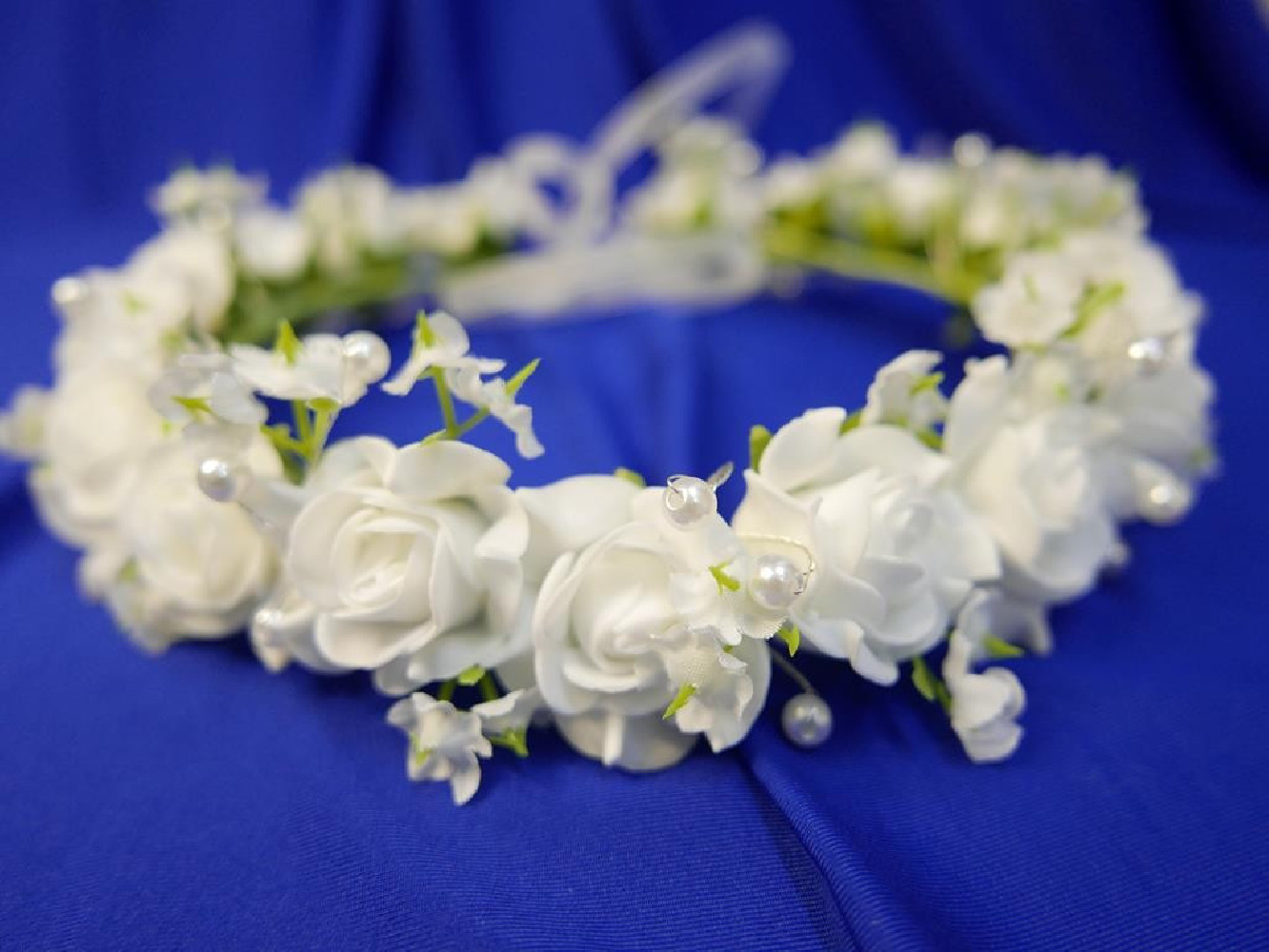 Biały wianek do modelowania- plastyczny