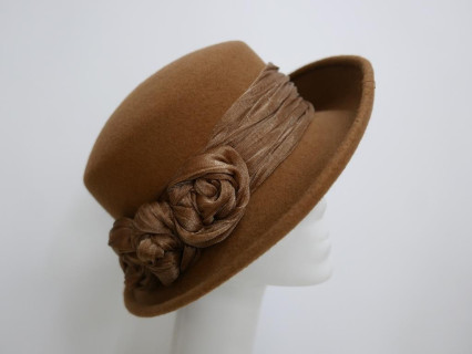 Lidia jasny brąz kapelusz filcowy-58-60  cm