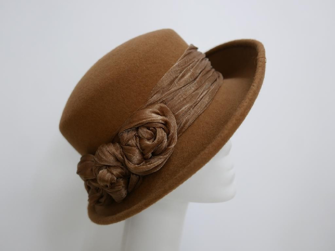 Lidia jasny brąz kapelusz filcowy-58-60  cm