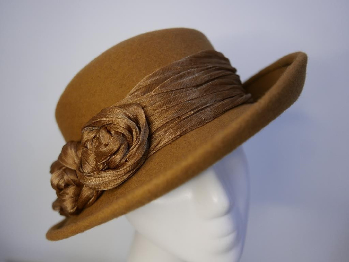 Lidia jasny brąz kapelusz filcowy-58-60  cm