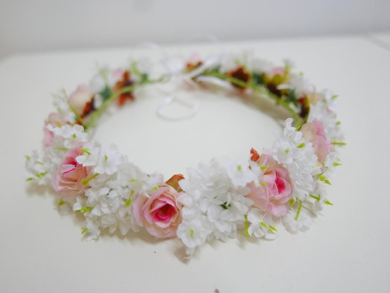 Stokrotki i róze wianek do modelowania- plastyczny