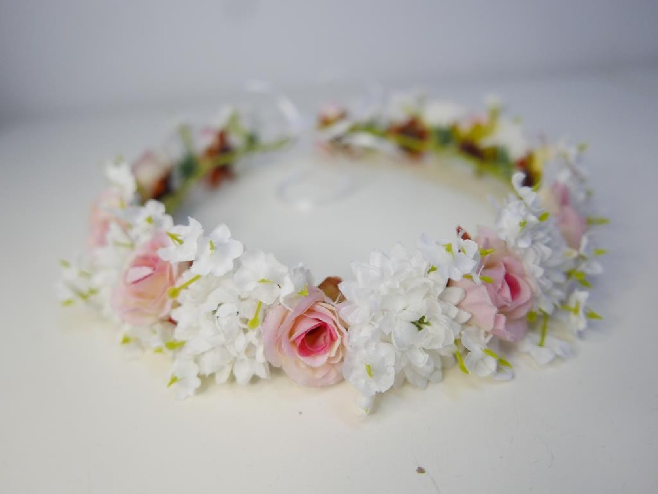 Stokrotki i róze wianek do modelowania- plastyczny