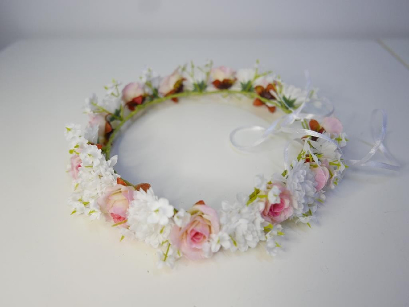 Stokrotki i róze wianek do modelowania- plastyczny