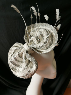 Wera szary letni toczek fascynator