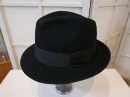 Trilby męski czarny kapelusz filcowy 53 cm