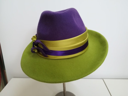 Kronos fioletowo zielony kapelusz filcowy 57-59cm