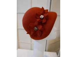 Gina- ruda kapeluszo czapka Vintage 54-57 cm