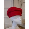 Czerwony beret na stójce do 58 cm regulowany