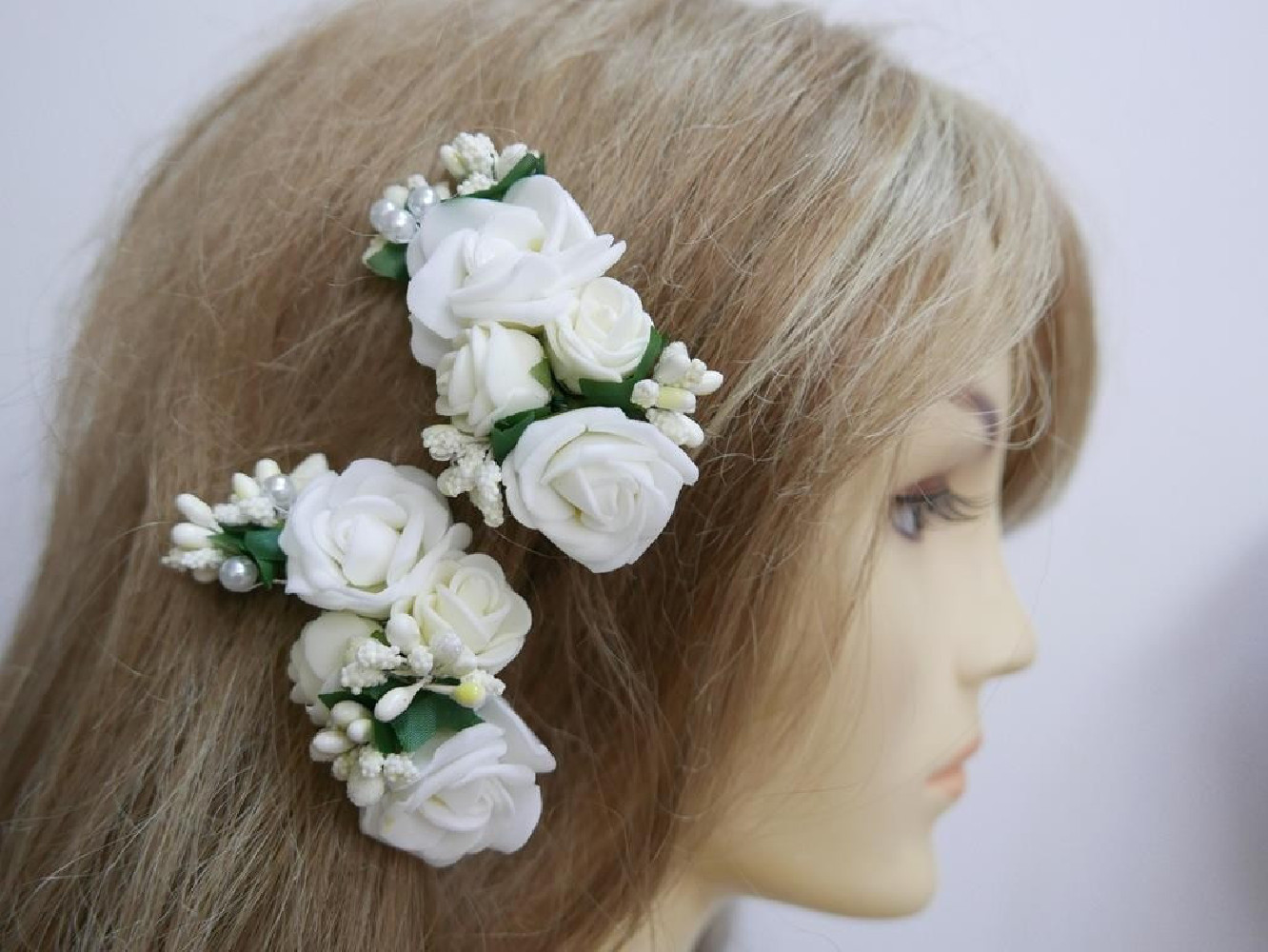 Spinka krokodylek kremowe kwiaty