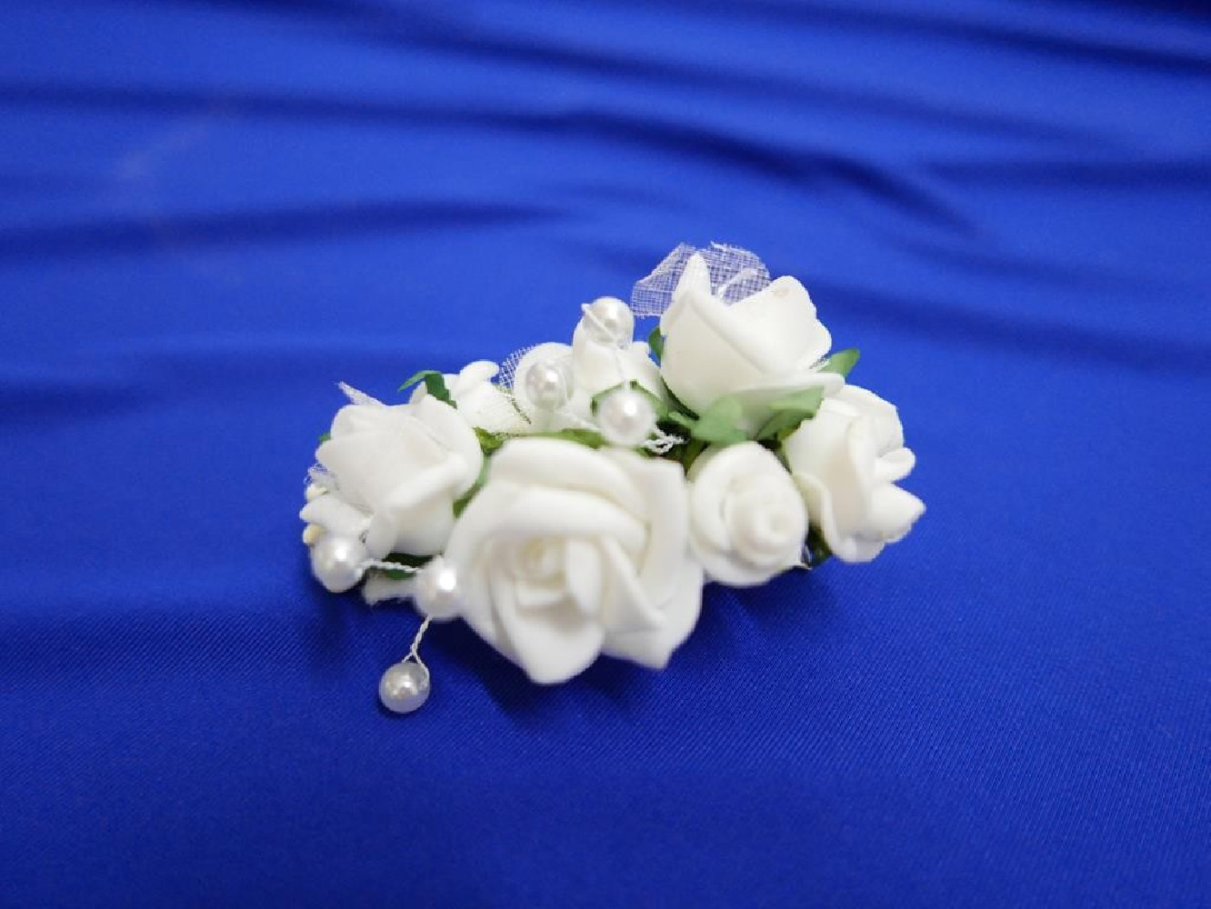 Spinka krokodylek kremowe kwiaty