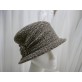 Beżowo brązowy kapelusz  tkanina do 56 cm regulowany