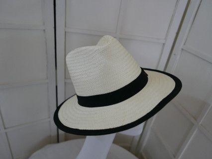 Lucjan słomkowy letni biały kapelusz 55-57 cm