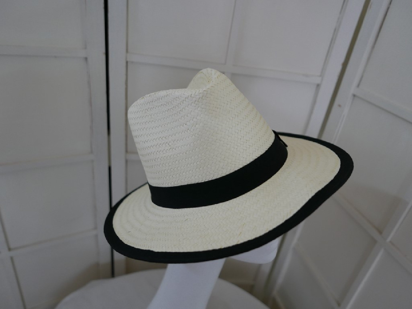 Lucjan słomkowy letni biały kapelusz 55-57 cm