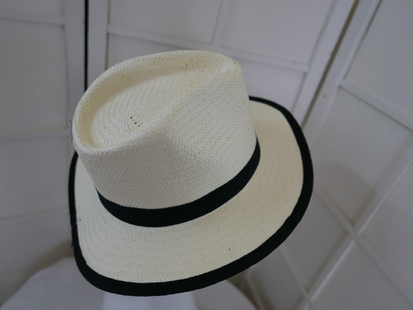 Lucjan słomkowy letni biały kapelusz 55-57 cm
