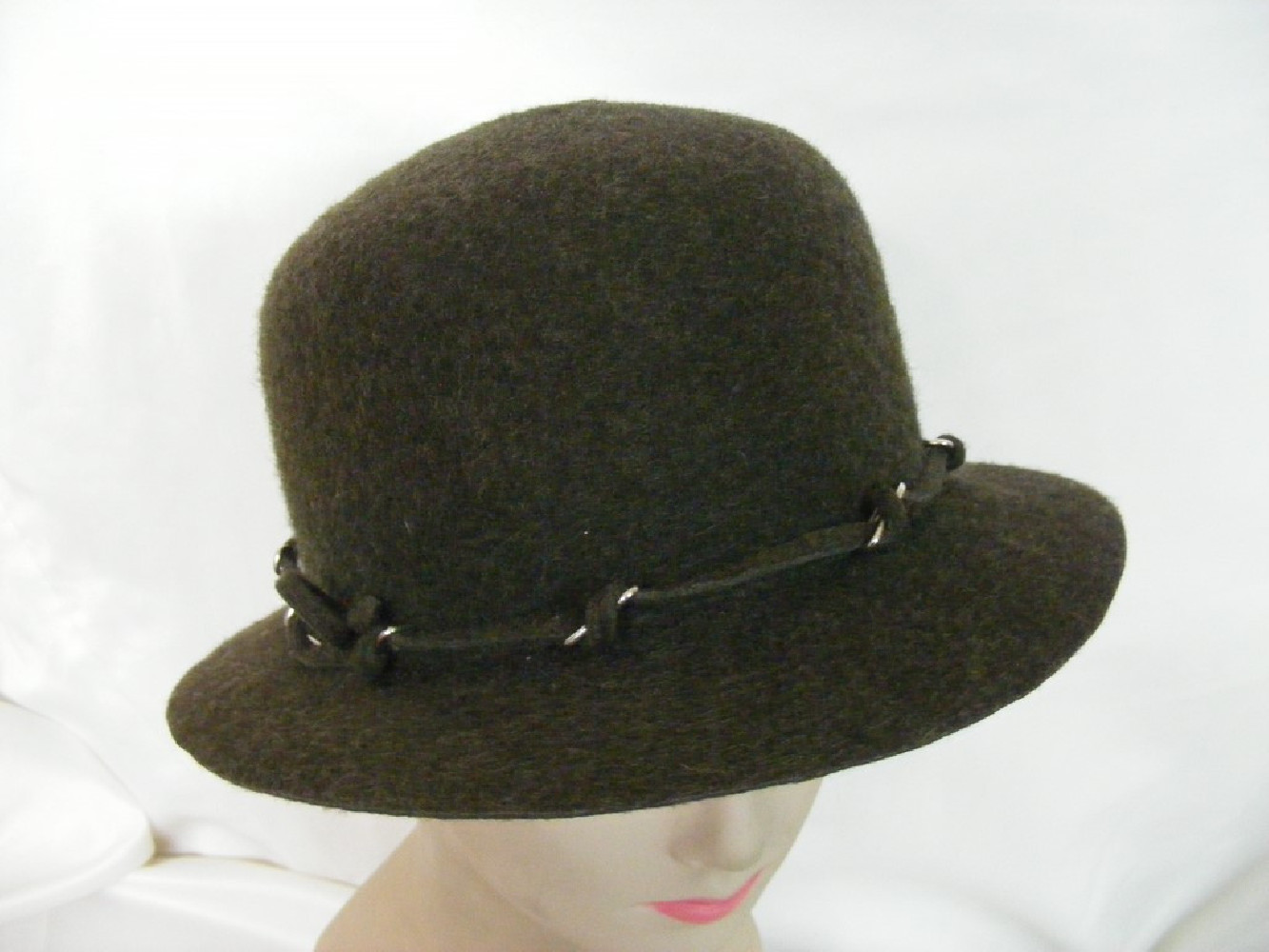 Oliwer brązowy melanż kapelusz filcowy  52-54 cm