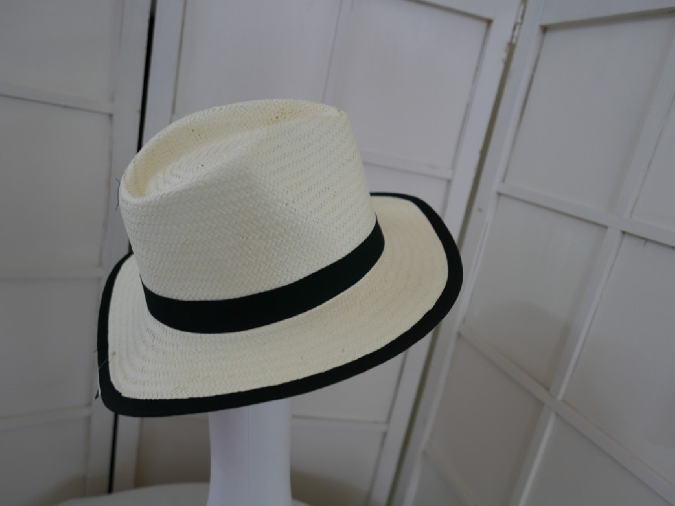 Lucjan słomkowy letni biały kapelusz 55-57 cm