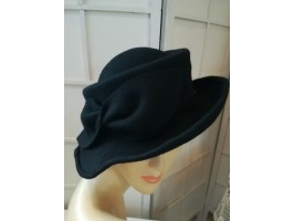 Sabina- czarny fantazyjny kapelusz filcowy 56-58 cm