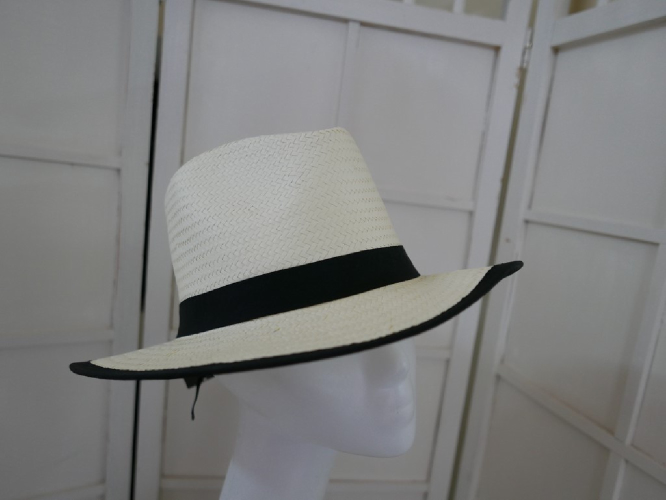 Lucjan słomkowy letni biały kapelusz 55-57 cm